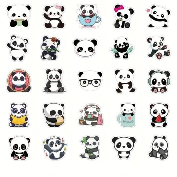 50pcs Panda bear Stickers, Waterproof Vinyl Stickers Decals For Laptop and more - Picture 4 of 6